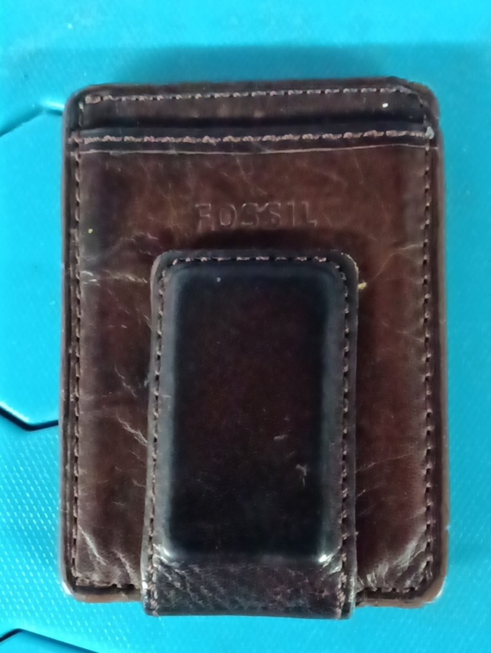 Fossil Dark Brown Leather Clip Wallet